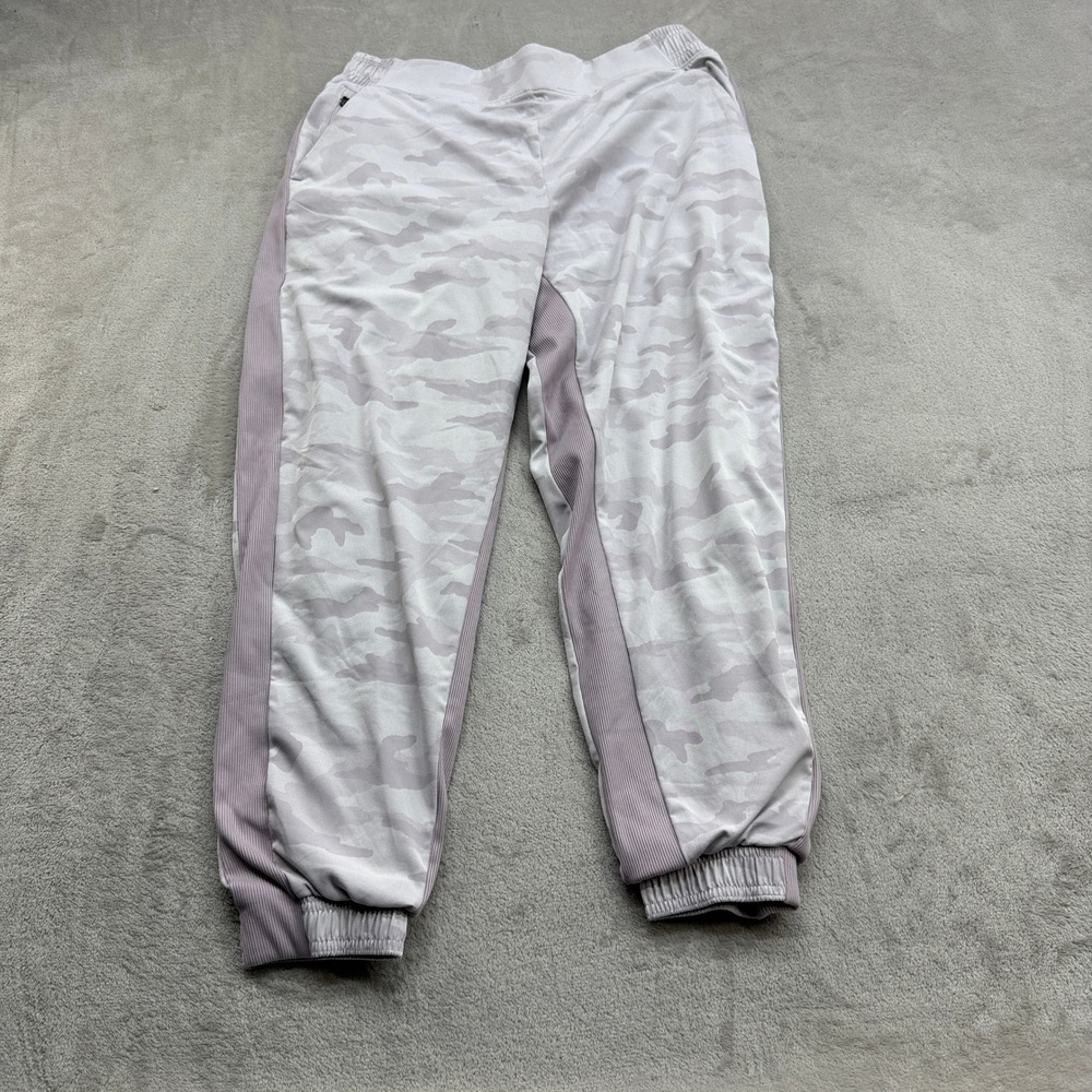 Athleta Brooklyn Lined Camo Jogger Women 12P Lavender Grey Streetwear Gorpcore